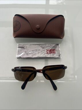 Ray-Ban Polarized RB 4044 642/83 Tortoiseshell Rimless Sunglasses